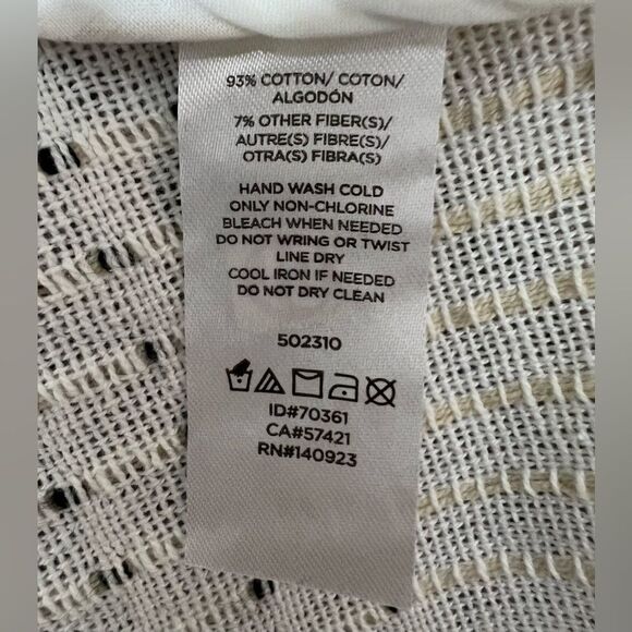 Lou & Grey White Sleeveless Cropped Tank Top Blouse with Fringe Detail Medium - Picture 10 of 10